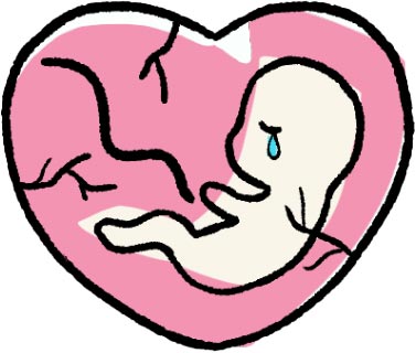 Ilustración de corazón con bebé
